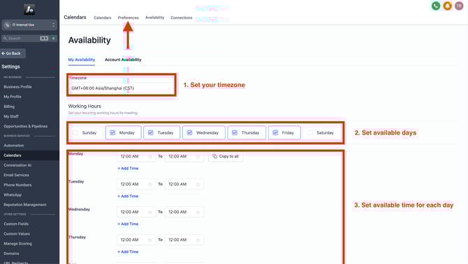 Calendar Availability