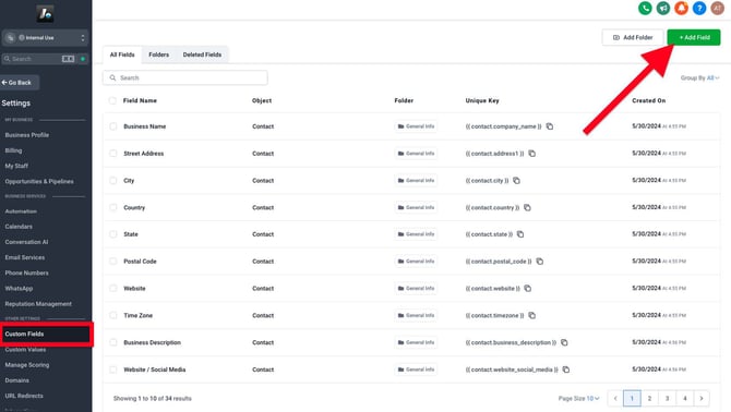 Contacts Custom Fields