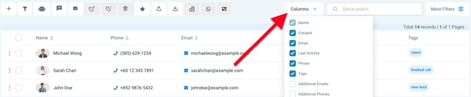 Customize Contacts View
